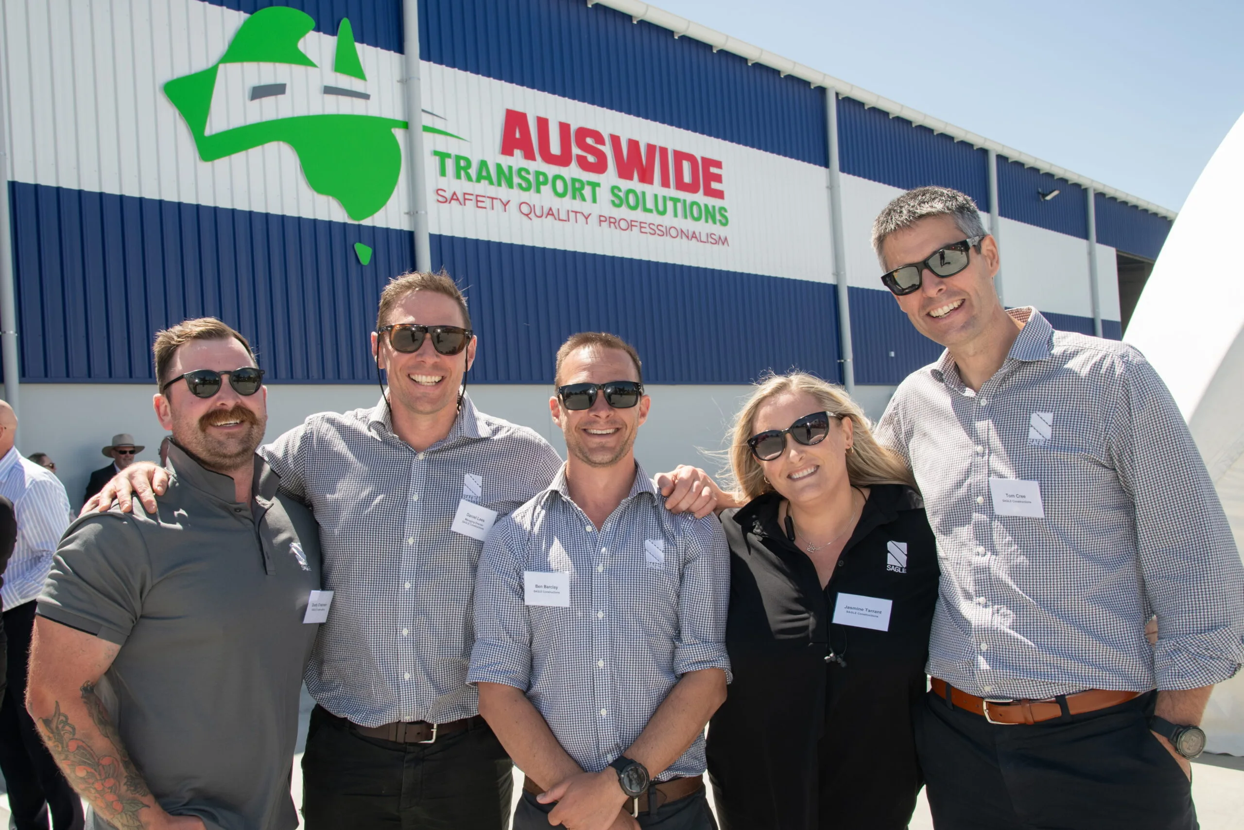 Melbourne construction company staff Staff celebrating success at a Melbourne construction company