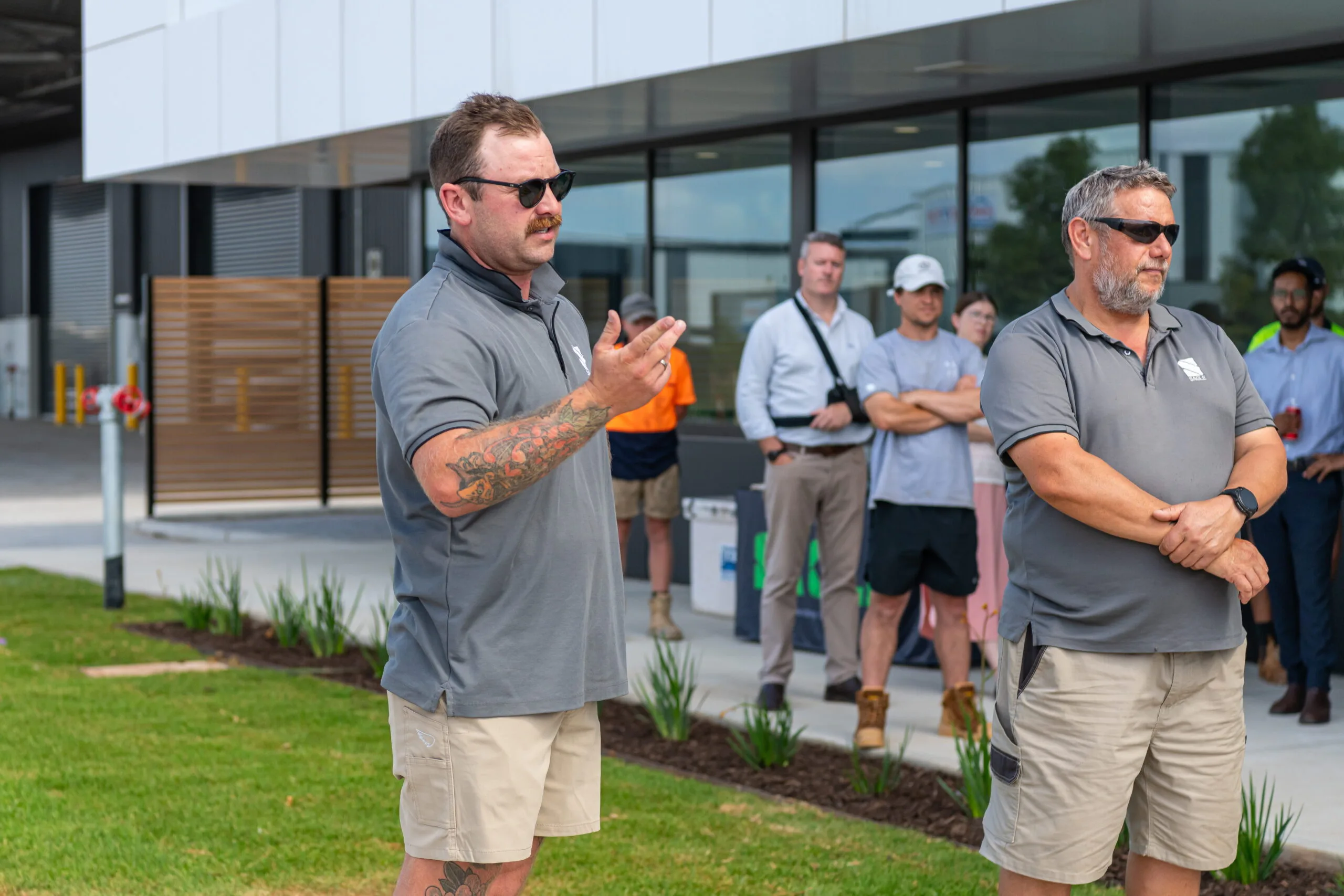 Melbourne commercial builders at project completion Commercial builders celebrating project completion in Melbourne